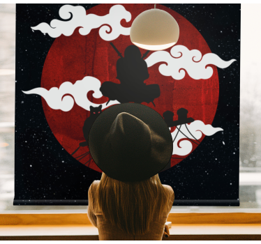 Rollo Fenster originell samurai-silhouette-szene - TenStickers