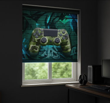 Rollo Fenster Gamer cammo graffiti-gamecontroller - TenStickers