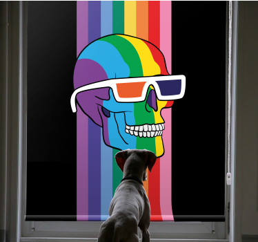 Rollo Fenster Gamer regenbogen-totenkopf-sonnenbrille - TenStickers