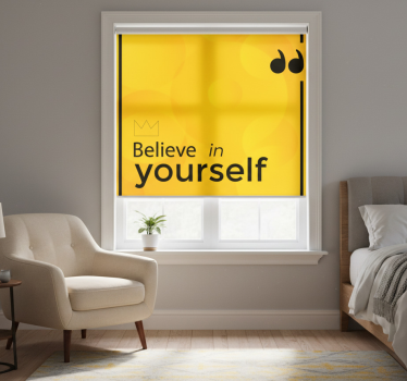 Rollo fenster gelb glaub an dich selbst - TenStickers