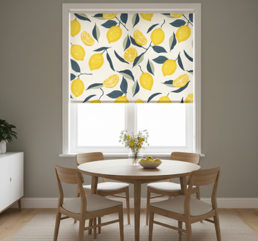 Rollo fenster gelb mit zitronenmuster - TenStickers
