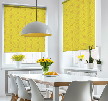Sonnenblumen Muster Rollo Fenster gelb - TenStickers