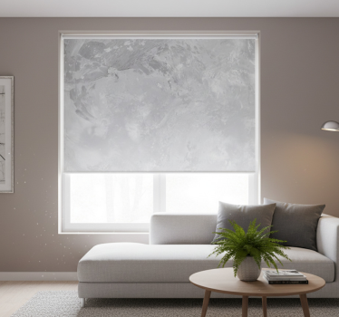 Rollo fenster grau in hellgrauem beton - TenStickers