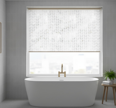Rollo fenster grau kleine goldene marmorfliesen - TenStickers