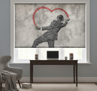 Rollo fenster grau mit banksy herz graffiti - TenStickers