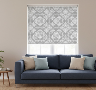 Rollo fenster grau mit grauen portugiesischen fliesen - TenStickers