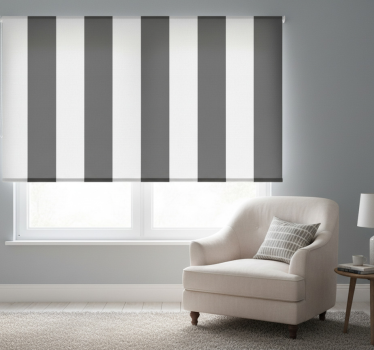 Rollo fenster grau mit grauen vertikalen linien - TenStickers