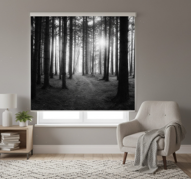 Rollo fenster grau verzauberter wald - TenStickers