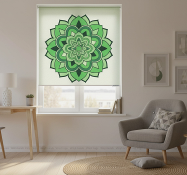 Rollo fenster grün mandala in grün - TenStickers