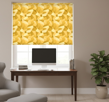 Rollo fenster home office 3d gold geometrische formen - TenStickers