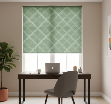 Rollo fenster home office grüne elegante quadrate - TenStickers