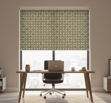 Rollo fenster home office mit luxuriösen goldmustern - TenStickers