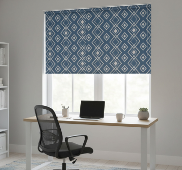 Rollo fenster home office navy geometrisch - TenStickers