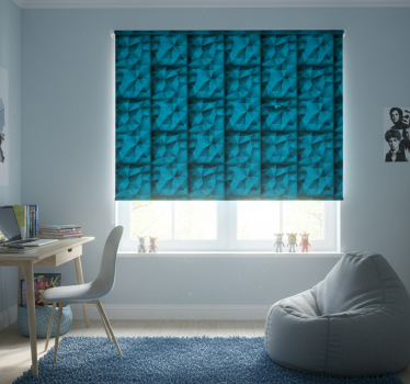 Rollo fenster jugendzimmer in 3d muster blau-tiefen - TenStickers
