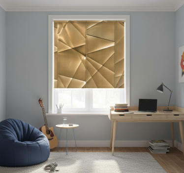 Rollo fenster jugendzimmer mit 3d goldpolygon-textur - TenStickers