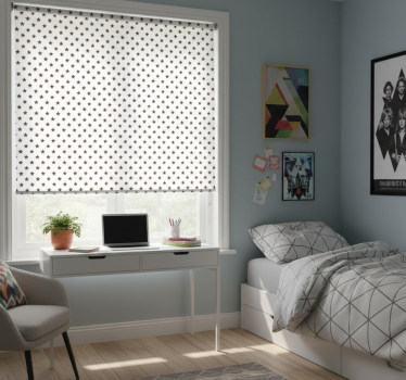 Rollo fenster jugendzimmer mit braunen sternen - TenStickers