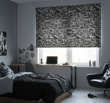 Rollo fenster jugendzimmer mit graffiti-design - TenStickers