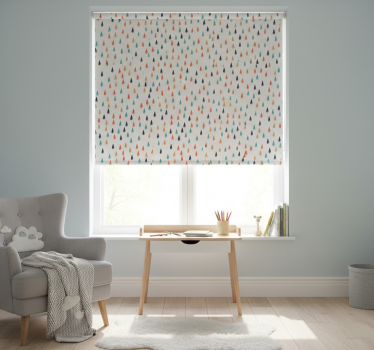 Rollo fenster kinderzimmer bunte regentropfen - TenStickers