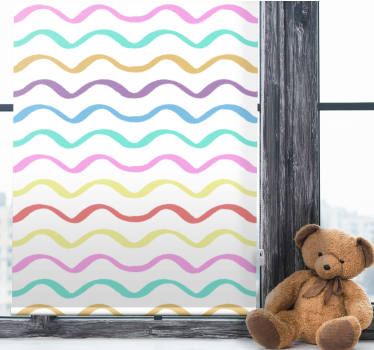 Rollo Fenster Kinderzimmer bunte wellenlinien - TenStickers