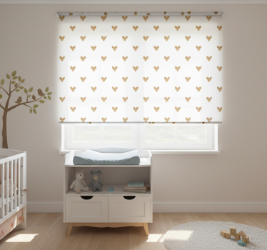 Rollo fenster kinderzimmer goldenes herz auf weiß - TenStickers