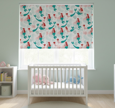 Rollo fenster kinderzimmer meerjungfrau mit rotem haar - TenStickers