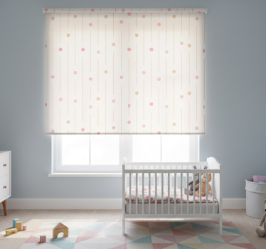 Rollo fenster kinderzimmer mit bunten punkten und linien - TenStickers