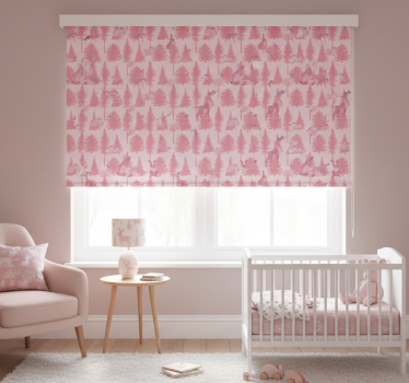 Rollo fenster kinderzimmer mit schönen rosa rentieren - TenStickers