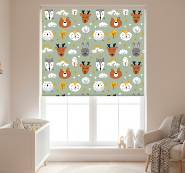 Rollo fenster kinderzimmer mit skandinavischen waldtieren - TenStickers