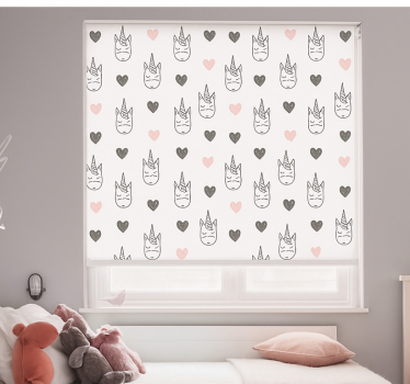Rollo Fenster Kinderzimmer nordisches einhornmuster - TenStickers