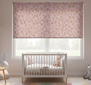 Rollo fenster kinderzimmer schwedisches pinkes blumenmuster - TenStickers