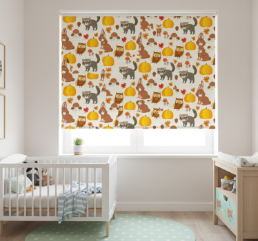 Rollo fenster kinderzimmer waldtiere im herbst - TenStickers