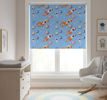 Rollo fenster kinderzimmer wasserfarben baby weltraum muster - TenStickers
