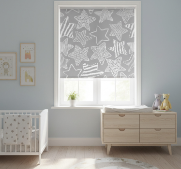 Rollo fenster kinderzimmer weiße sterne - TenStickers