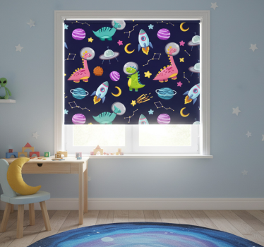 Rollo fenster kinderzimmer weltraumabenteuer motiv - TenStickers