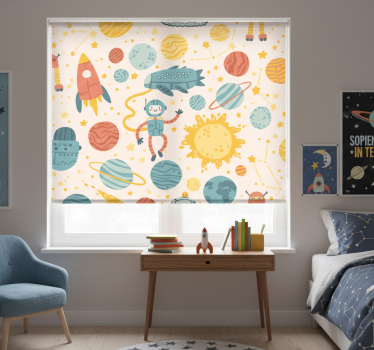 Rollo fenster kinderzimmer weltraumabenteuer szene - TenStickers