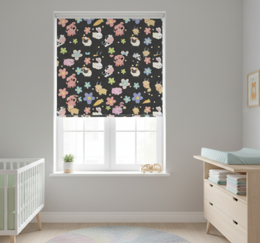 Rollo fenster kinderzimmer wilde tiere und hasen - TenStickers
