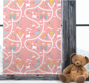 Rollo Fenster Kinderzimmer schlösser und einhörner - TenStickers