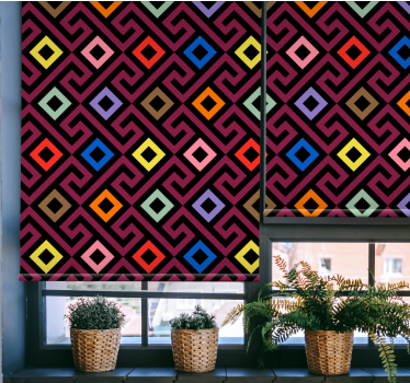 Rollo fenster originell geometrisches diamantmuster - TenStickers