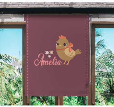 Rollo Fenster weitere Tiere küken mit blumen und namen - TenStickers