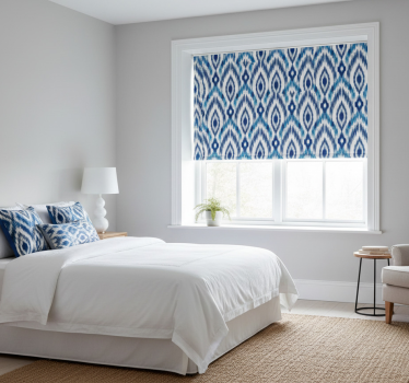 Rollo fenster muster blaues ikat-muster - TenStickers