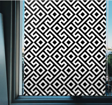 Rollo Fenster Muster geometrisch schwarz weiß - TenStickers