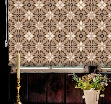 Rollo fenster muster braunes geometrisches design - TenStickers