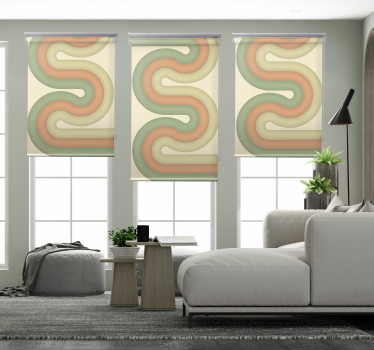 Rollo Fenster Wohnzimmer geschwungenes linienmuster - TenStickers
