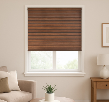 Rollo fenster muster mit parallelen walnussholzlamellen - TenStickers