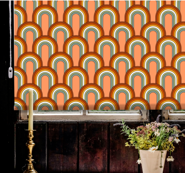 Mehr Vintage Rollo Fenster retro-bogenmuster - TenStickers