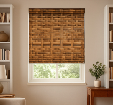 Rollo fenster muster rustic dunkles weidengeflecht - TenStickers