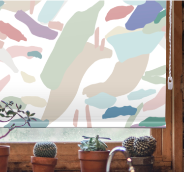 Fenster Rollo modern ungenaue weiche farbtöne formen - TenStickers