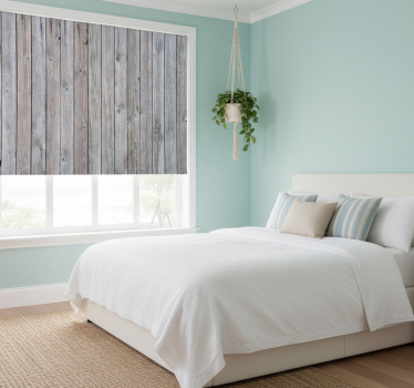 Rollo fenster muster verwitterte silberne driftwood-dielen - TenStickers
