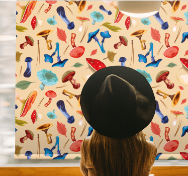 Rollo Fenster Obst buntes pilzmuster - TenStickers