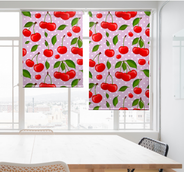 Rollo Fenster Esszimmer kirschen und blätter - TenStickers